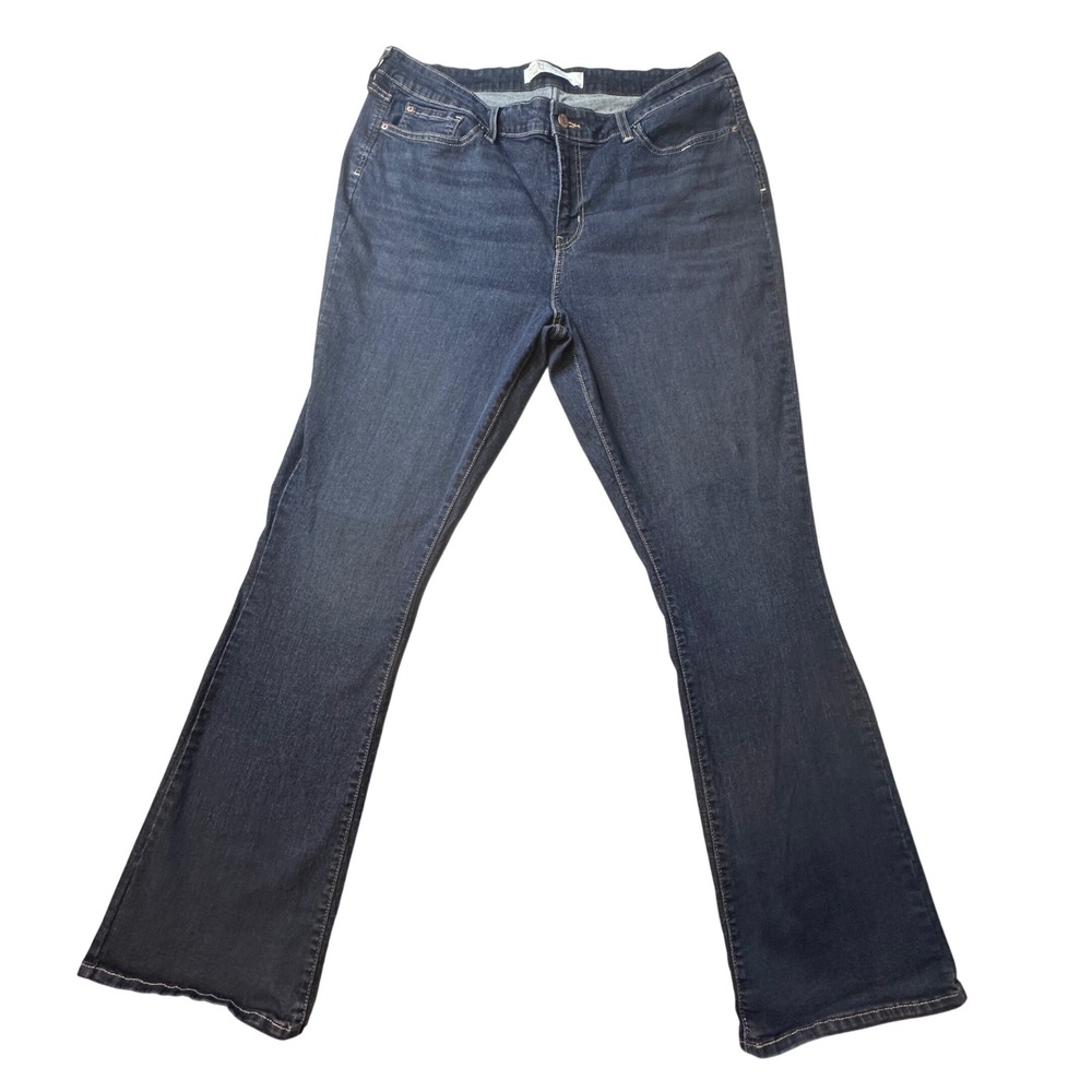 Levi Signature Strauss Jeans Womens 20L Dark Blue Mid Rise Bootcut Stretch Denim